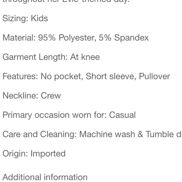 Disney Girls Descendants 2 Blue Evie Costume Dress - Picture 3 of 3